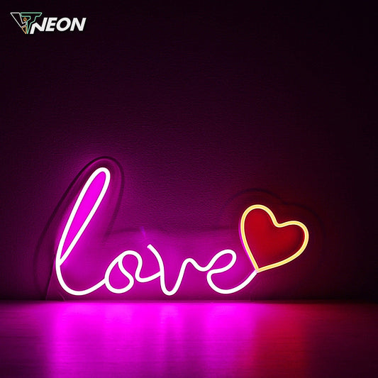 Love With Heart Neon Sign