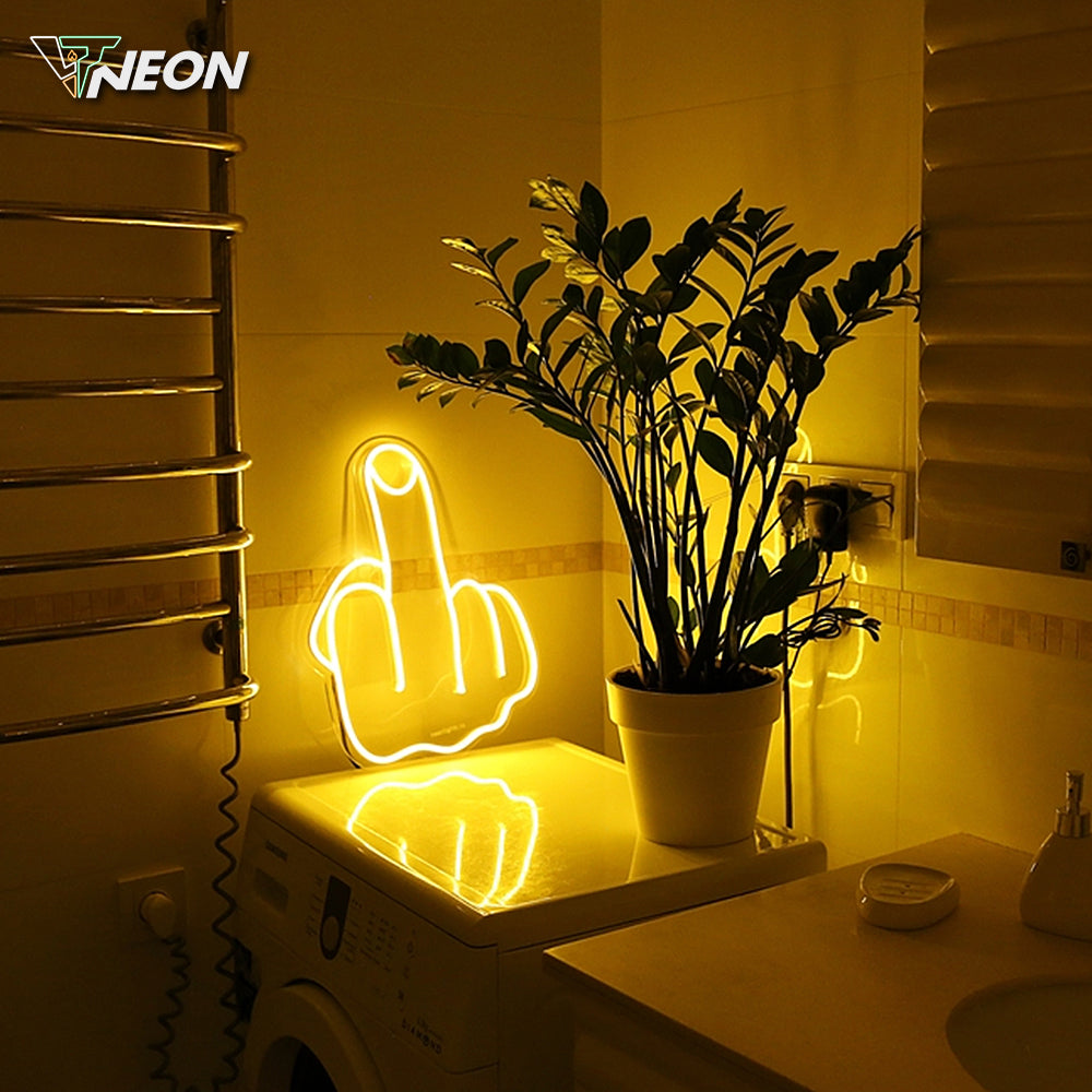 Mi**le Finger Neon Sign